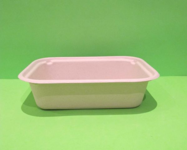 bowl + tapa de 48 oz rectangular bagazo de trigo