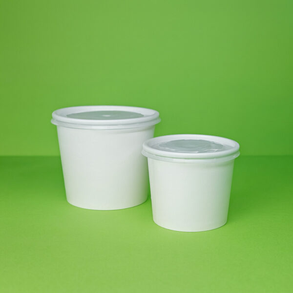tazon base ancha de papel con tapa pet